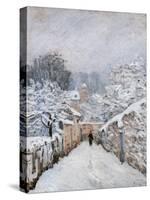 Snow in Louveciennes-Alfred Sisley-Stretched Canvas