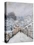 Snow in Louveciennes-Alfred Sisley-Stretched Canvas