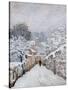 Snow in Louveciennes-Alfred Sisley-Stretched Canvas