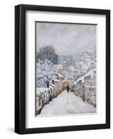 Snow in Louveciennes-Alfred Sisley-Framed Art Print