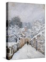 Snow in Louveciennes-Alfred Sisley-Stretched Canvas