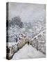 Snow in Louveciennes-Alfred Sisley-Stretched Canvas