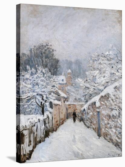 Snow in Louveciennes-Alfred Sisley-Stretched Canvas