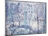Snow in Russell Square, C.1935-40 (Oil on Canvas)-Stanislawa De Karlowska-Mounted Giclee Print