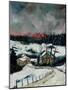 Snow in Sechery Village Ardennes-Pol Ledent-Mounted Art Print