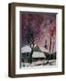 snow in sevry village ardennes-Pol Ledent-Framed Art Print