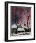 snow in sevry village ardennes-Pol Ledent-Framed Art Print