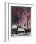 snow in sevry village ardennes-Pol Ledent-Framed Art Print