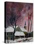 snow in sevry village ardennes-Pol Ledent-Stretched Canvas