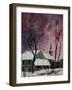 snow in sevry village ardennes-Pol Ledent-Framed Art Print