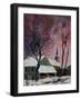 snow in sevry village ardennes-Pol Ledent-Framed Art Print