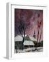 snow in sevry village ardennes-Pol Ledent-Framed Art Print