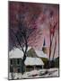 snow in sevry village ardennes-Pol Ledent-Mounted Art Print