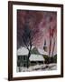 snow in sevry village ardennes-Pol Ledent-Framed Art Print