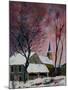 snow in sevry village ardennes-Pol Ledent-Mounted Art Print