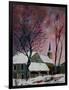 snow in sevry village ardennes-Pol Ledent-Framed Art Print