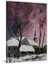 snow in sevry village ardennes-Pol Ledent-Stretched Canvas