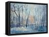 Snow in the Garden, 1993-Patricia Espir-Framed Stretched Canvas