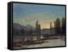 Snow in the Rockies-Albert Bierstadt-Framed Stretched Canvas