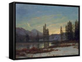 Snow in the Rockies-Albert Bierstadt-Framed Stretched Canvas