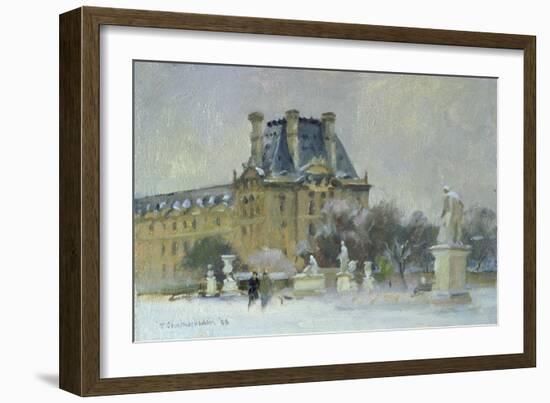 Snow in the Tuilleries, Paris, 1996-Trevor Chamberlain-Framed Giclee Print