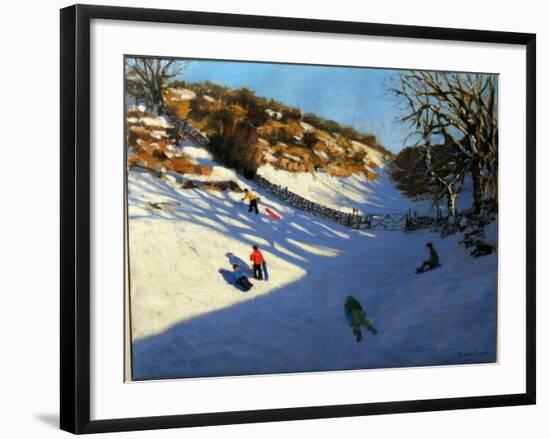 Snow in the Valley, Near Monyash, Derbyshire-Andrew Macara-Framed Giclee Print