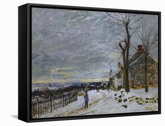 Snow in Veneux-Nadon, Around 1880-Alfred Sisley-Framed Stretched Canvas