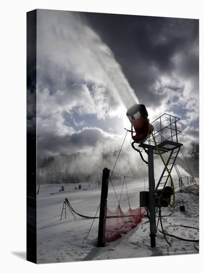 Snow is Made at Ski Roundtop in Lewisberry, Pennsylvania, December 8, 2006-Carolyn Kaster-Stretched Canvas