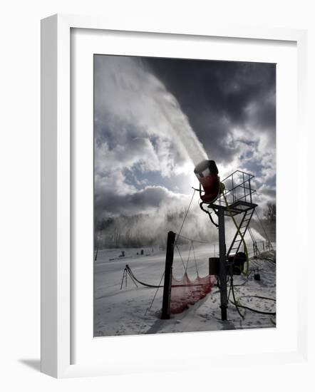 Snow is Made at Ski Roundtop in Lewisberry, Pennsylvania, December 8, 2006-Carolyn Kaster-Framed Photographic Print