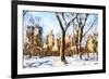 Snow Laden Trees - In the Style of Oil Painting-Philippe Hugonnard-Framed Giclee Print
