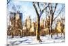 Snow Laden Trees - In the Style of Oil Painting-Philippe Hugonnard-Mounted Giclee Print