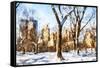 Snow Laden Trees - In the Style of Oil Painting-Philippe Hugonnard-Framed Stretched Canvas