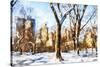 Snow Laden Trees - In the Style of Oil Painting-Philippe Hugonnard-Stretched Canvas
