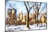 Snow Laden Trees - In the Style of Oil Painting-Philippe Hugonnard-Mounted Giclee Print