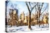 Snow Laden Trees - In the Style of Oil Painting-Philippe Hugonnard-Stretched Canvas