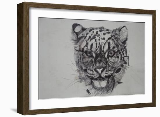 Snow Leopard, 2016-Lou Gibbs-Framed Giclee Print