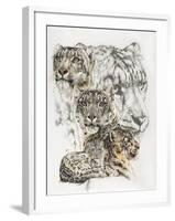 Snow Leopard and Ghost Image-Barbara Keith-Framed Giclee Print