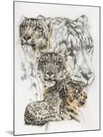 Snow Leopard and Ghost Image-Barbara Keith-Mounted Giclee Print