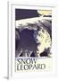 Snow Leopard - Lithograph Series-Lantern Press-Framed Art Print