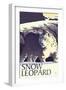 Snow Leopard - Lithograph Series-Lantern Press-Framed Art Print