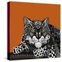 Snow Leopard Orange-Sharon Turner-Stretched Canvas