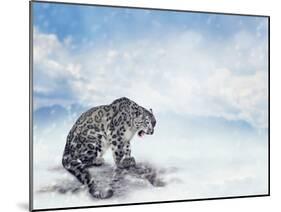 Snow Leopard Sitting on the Rock-Svetlana Foote-Mounted Photographic Print