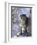 Snow Leopard Sitting under Tree-DLILLC-Framed Premium Photographic Print
