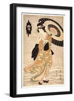 Snow, Moon and Flowers, C1812-Katsukawa Shunsen-Framed Giclee Print