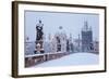 Snow Morning at Charles Bridge in Winter, Prague, Czech Republic-Nataliya Hora-Framed Photographic Print