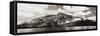 Snow Mountain Cloud and Lake Panorama with Reflections in Yosemite Bw.-Songquan Deng-Framed Stretched Canvas