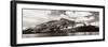 Snow Mountain Cloud and Lake Panorama with Reflections in Yosemite Bw.-Songquan Deng-Framed Photographic Print