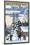 Snow Mountain Ranch, Colorado - Snowman Scene-Lantern Press-Mounted Art Print