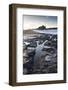 Snow on Bamburgh Beach, Bamburgh Castle, Bamburgh, Northumberland, England, United Kingdom, Europe-Eleanor Scriven-Framed Photographic Print