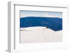 Snow on Mauna Kea, with Mauna Loa in the distance, Big Island, Hawaii-Mark A Johnson-Framed Photographic Print